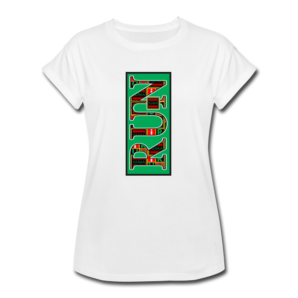 XZAKA - Women "RUN" Motivational T-Shirt - W2153 - white