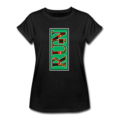 XZAKA - Women "RUN" Motivational T-Shirt - W2153 - black