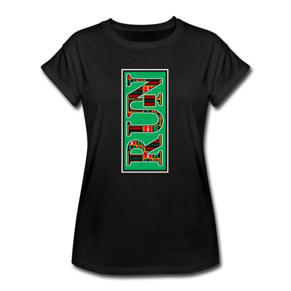 XZAKA - Women "RUN" Motivational T-Shirt - W2153 - black