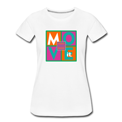 XZAKA - Women "Move It" Motivational T-Shirt - W2156 - white