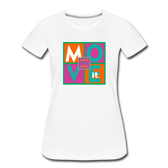 XZAKA - Women "Move It" Motivational T-Shirt - W2156 - white