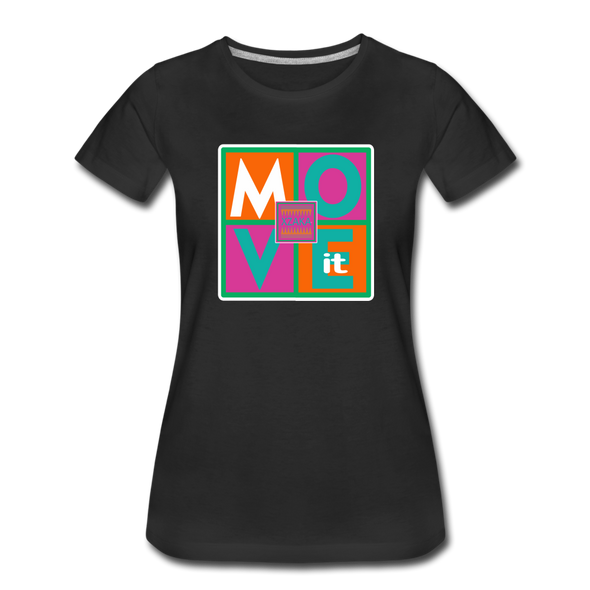 XZAKA - Women "Move It" Motivational T-Shirt - W2156 - black