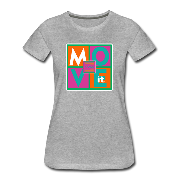 XZAKA - Women "Move It" Motivational T-Shirt - W2156 - heather gray