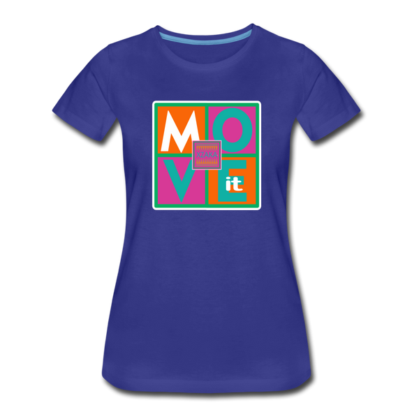 XZAKA - Women "Move It" Motivational T-Shirt - W2156 - royal blue