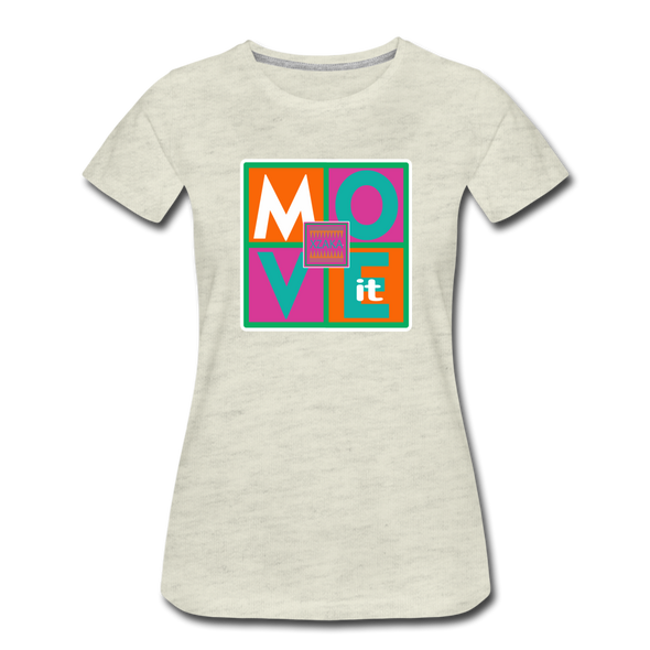 XZAKA - Women "Move It" Motivational T-Shirt - W2156 - heather oatmeal