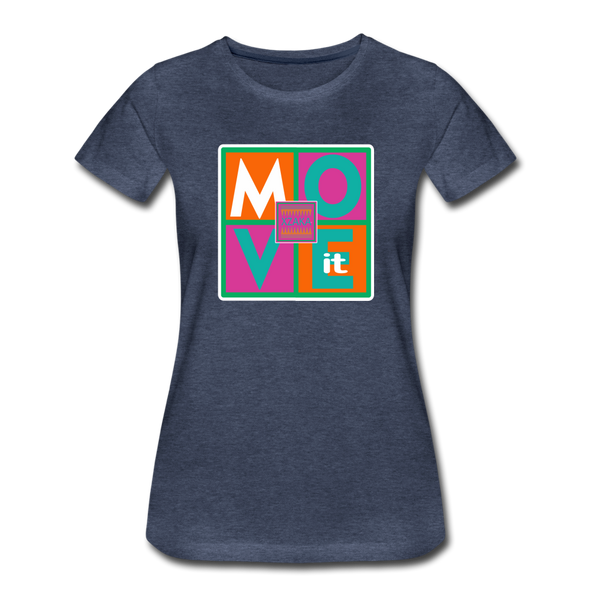 XZAKA - Women "Move It" Motivational T-Shirt - W2156 - heather blue