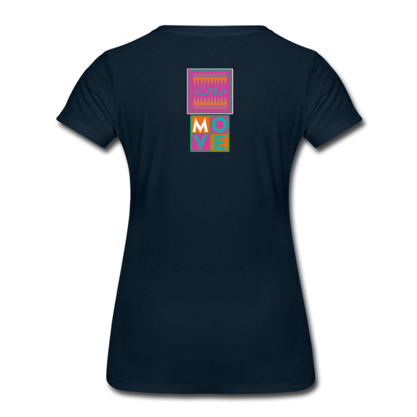 XZAKA - Women "Move It" Motivational T-Shirt - W2156 - deep navy