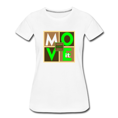 XZAKA - Women "Move It" Motivational T-Shirt - W2159 - white