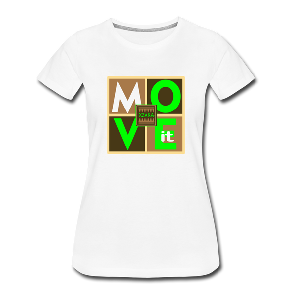 XZAKA - Women "Move It" Motivational T-Shirt - W2159 - white