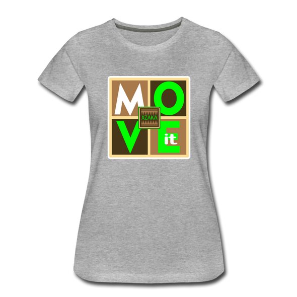 XZAKA - Women "Move It" Motivational T-Shirt - W2159 - heather gray