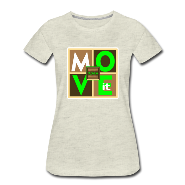 XZAKA - Women "Move It" Motivational T-Shirt - W2159 - heather oatmeal