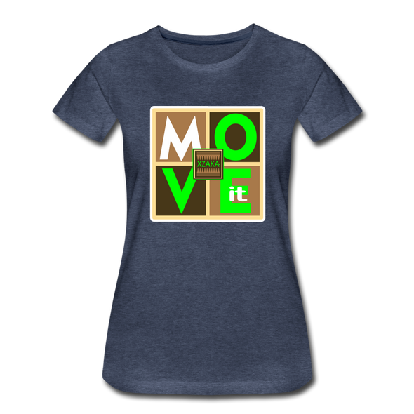 XZAKA - Women "Move It" Motivational T-Shirt - W2159 - heather blue