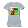 XZAKA - Women "Move It" Motivational T-Shirt - W2159 - heather ice blue