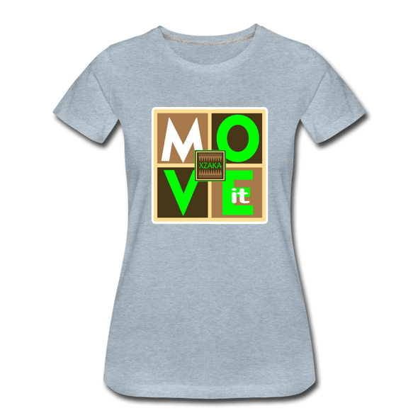 XZAKA - Women "Move It" Motivational T-Shirt - W2159 - heather ice blue