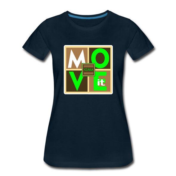 XZAKA - Women "Move It" Motivational T-Shirt - W2159 - deep navy