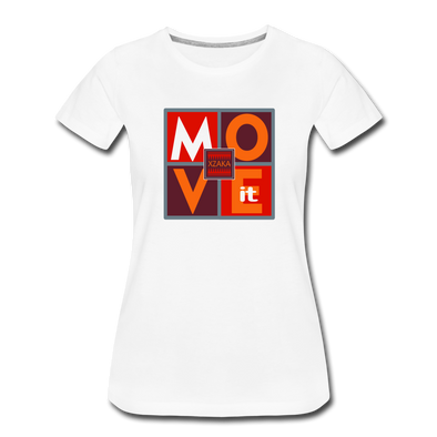 XZAKA - Women "Move It" Motivational T-Shirt - W2158 - white