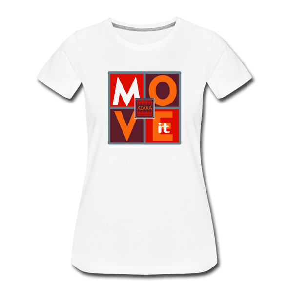 XZAKA - Women "Move It" Motivational T-Shirt - W2158 - white