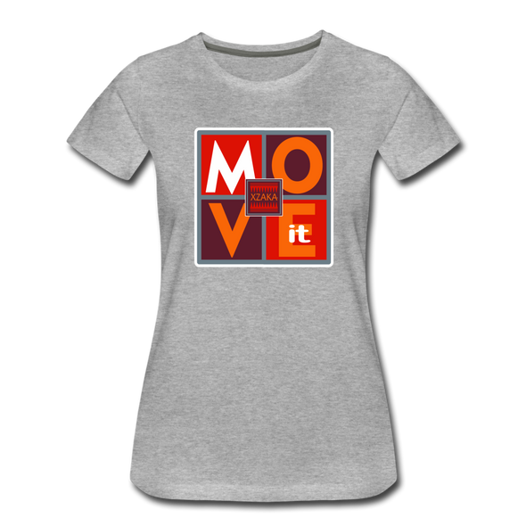 XZAKA - Women "Move It" Motivational T-Shirt - W2158 - heather gray