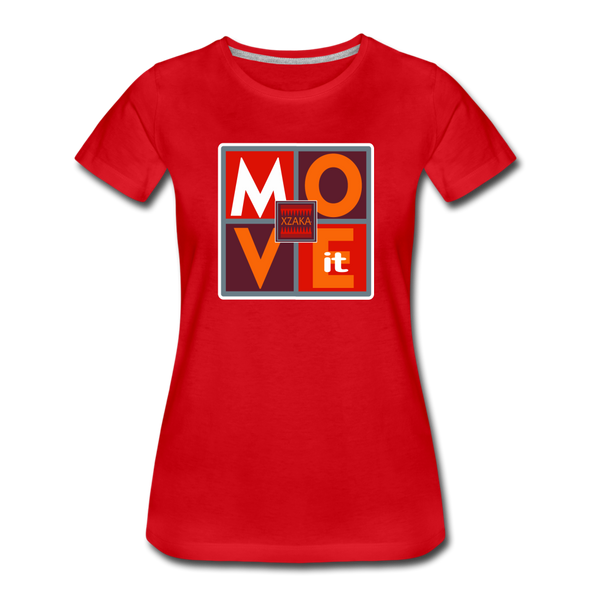 XZAKA - Women "Move It" Motivational T-Shirt - W2158 - red