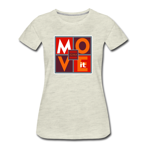 XZAKA - Women "Move It" Motivational T-Shirt - W2158 - heather oatmeal