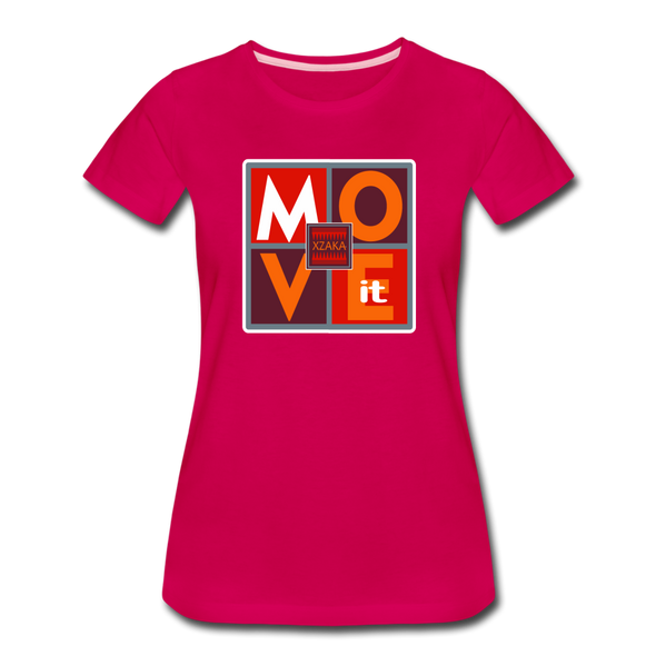 XZAKA - Women "Move It" Motivational T-Shirt - W2158 - dark pink