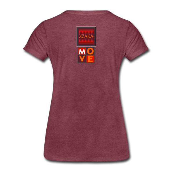 XZAKA - Women "Move It" Motivational T-Shirt - W2158 - heather burgundy