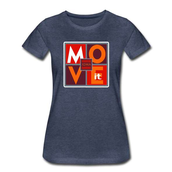 XZAKA - Women "Move It" Motivational T-Shirt - W2158 - heather blue