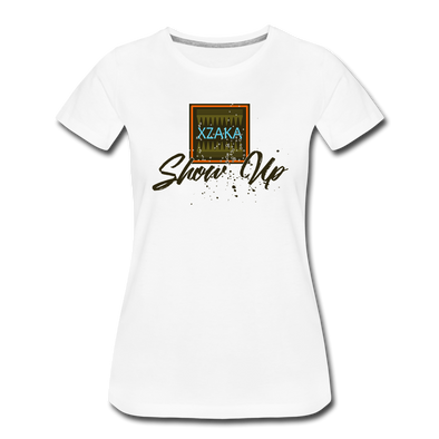 XZAKA - Women "Show Up" Motivational T-Shirt - W2162 - white