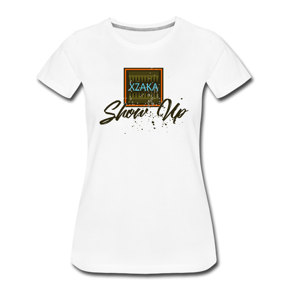 XZAKA - Women "Show Up" Motivational T-Shirt - W2162 - white