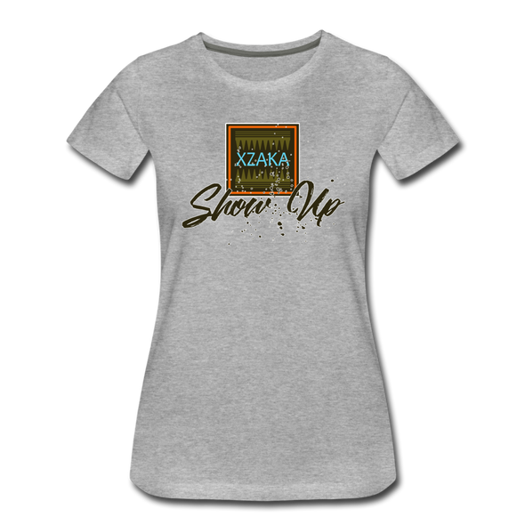 XZAKA - Women "Show Up" Motivational T-Shirt - W2162 - heather gray