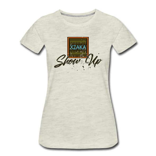 XZAKA - Women "Show Up" Motivational T-Shirt - W2162 - heather oatmeal