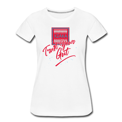 XZAKA - Women "Trust Your Gut" Motivational T-Shirt - W2160 - white