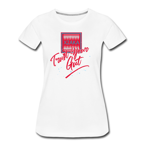 XZAKA - Women "Trust Your Gut" Motivational T-Shirt - W2160 - white