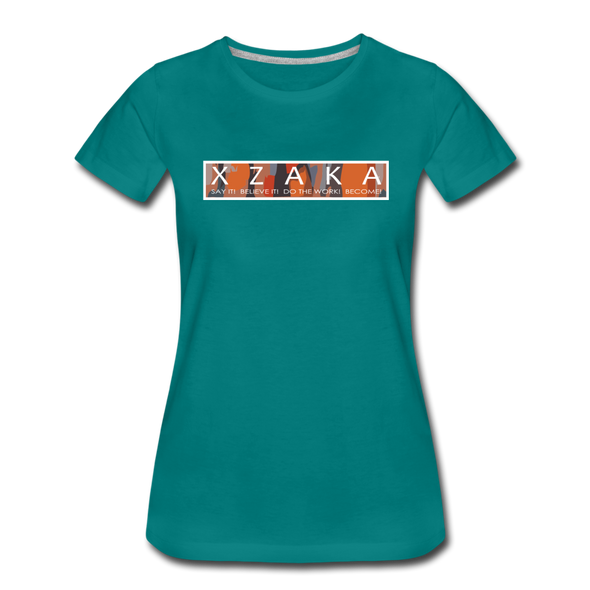 XZAKA - Women Motivational T-Shirt - W2263-2 - teal