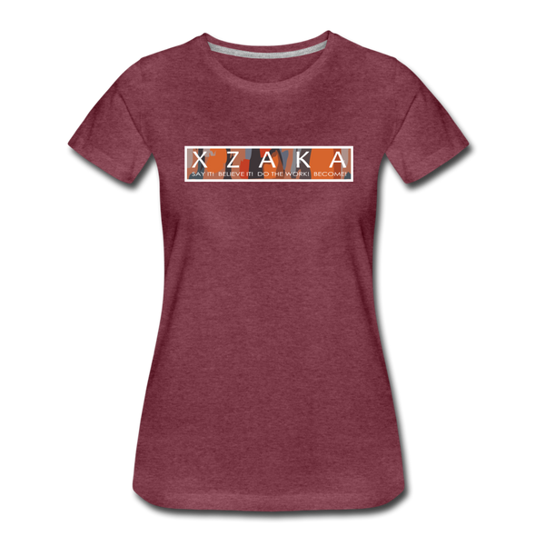 XZAKA - Women Motivational T-Shirt - W2263-2 - heather burgundy