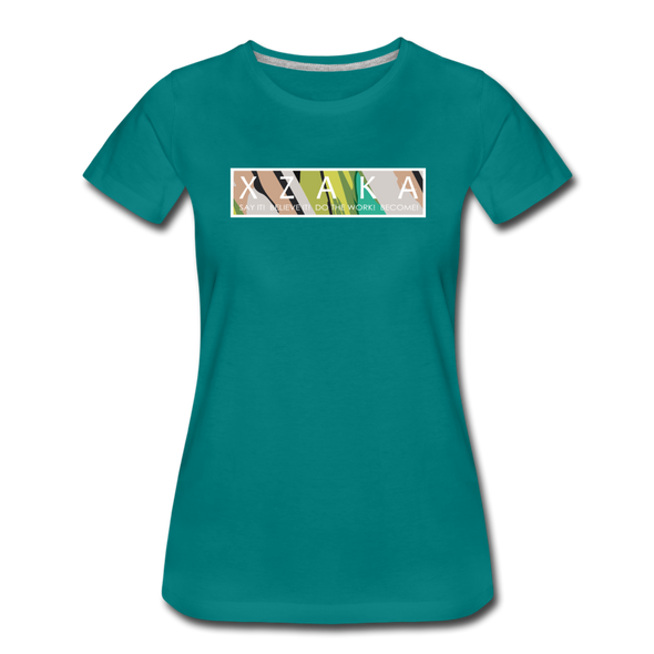 XZAKA - Women Motivational T-Shirt - W2263-4 - teal