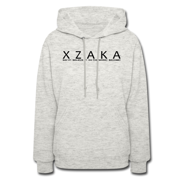 XZAKA Women Motivational Hoodie - W1423 - heather oatmeal