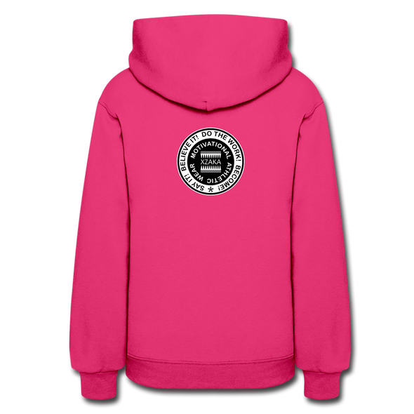 XZAKA Women Motivational Hoodie - W1425 - fuchsia