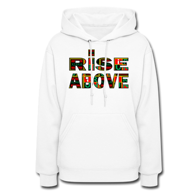 XZAKA Women "Rise Above" Motivational Hoodie - W1426 - white