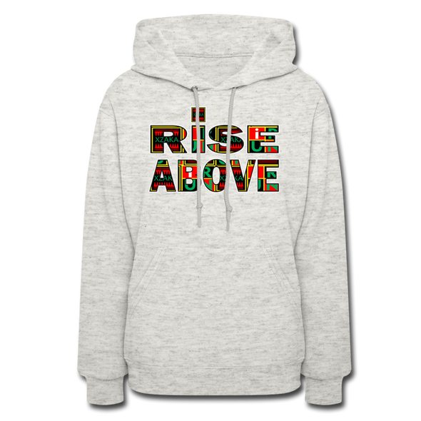 XZAKA Women "Rise Above" Motivational Hoodie - W1426 - heather oatmeal