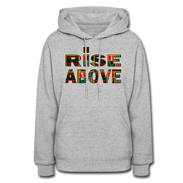 XZAKA Women "Rise Above" Motivational Hoodie - W1426 - heather gray