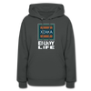 XZAKA Women "Enjoy Life" Motivational Hoodie - W1429 - asphalt