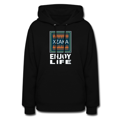 XZAKA Women "Enjoy Life" Motivational Hoodie - W1429 - black