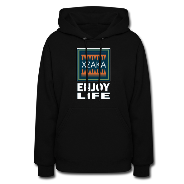 XZAKA Women "Enjoy Life" Motivational Hoodie - W1429 - black