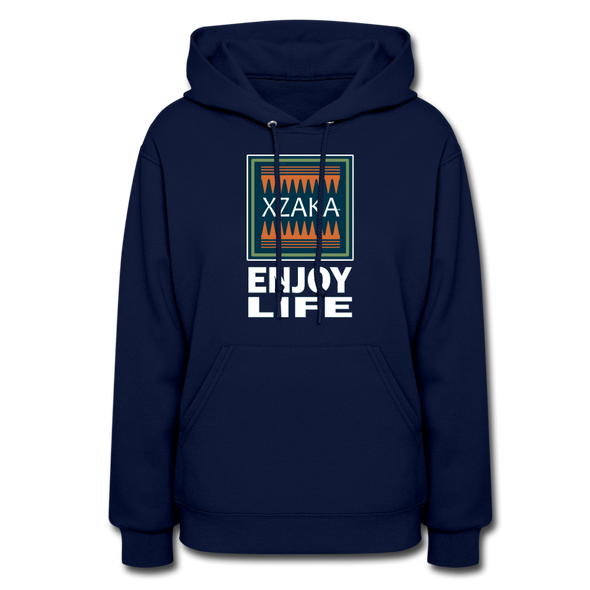 XZAKA Women "Enjoy Life" Motivational Hoodie - W1429 - navy