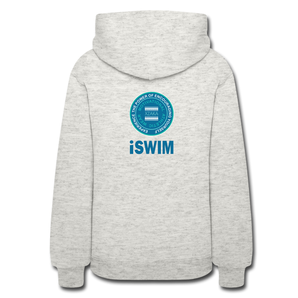 XZAKA Women "iSwim" Motivational Hoodie - W1431 - heather oatmeal