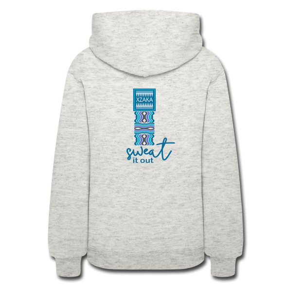 XZAKA Women "Workout" Motivational Hoodie - W1426 - heather oatmeal