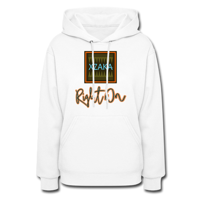 XZAKA Women "Right On" Motivational Hoodie - W1433 - white