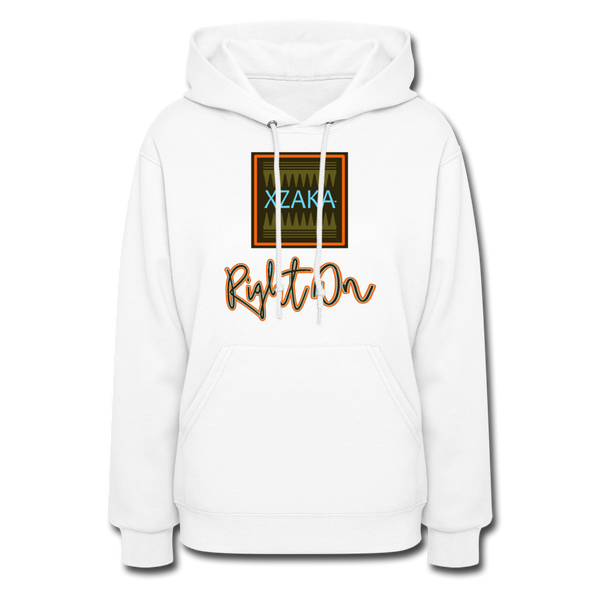 XZAKA Women "Right On" Motivational Hoodie - W1433 - white