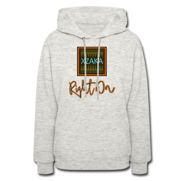 XZAKA Women "Right On" Motivational Hoodie - W1433 - heather oatmeal